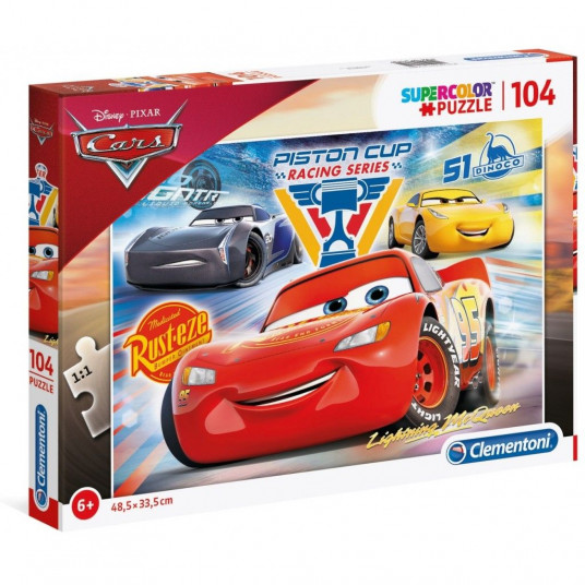 Clementoni, SuperColor, Cars 3 Piston Cup Legends, Puzzle, 104 pcs, For Boys, 6+ years