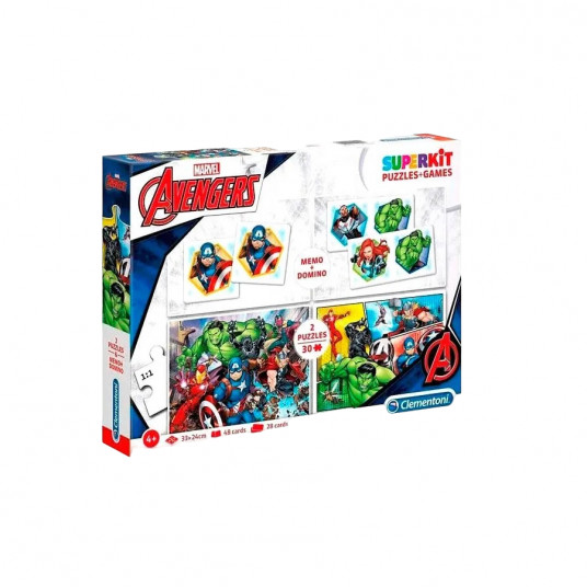 Clementoni, SuperKit, Marvel Avengers, Puzzle, 2 x 30 + 48 + 28 pcs, For Boys, 4+ years