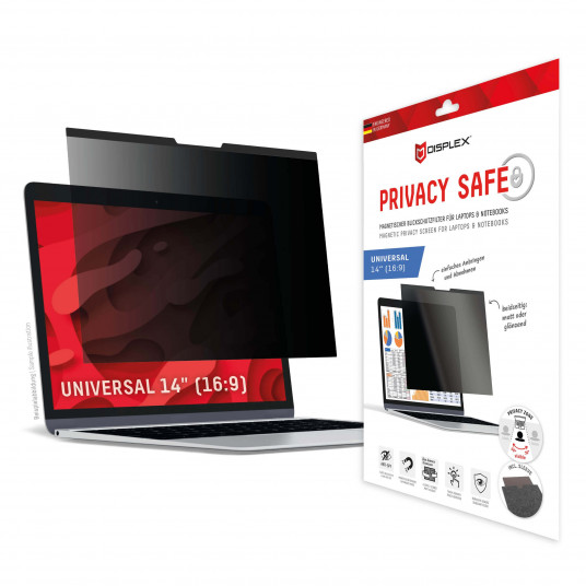 Universal Privacy Safe Glass 14", 16:9 By Displex Transparent 