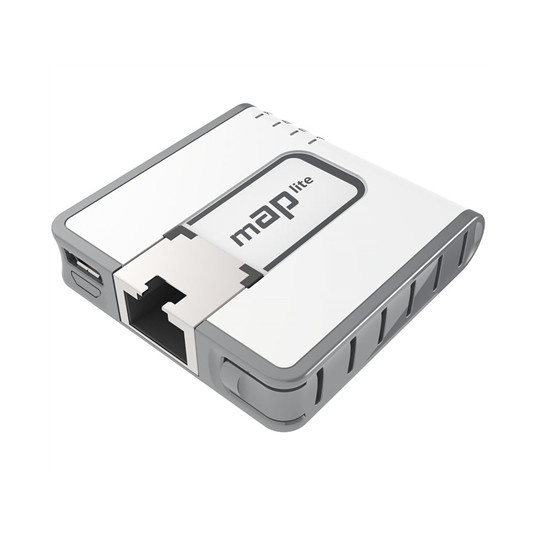 Bevielio tinklo įranga MikroTik mAP lite RouterOS L4 64MB RAM, 1xLAN, 802.11b/g/n, PoE in 802.3at arba 5V