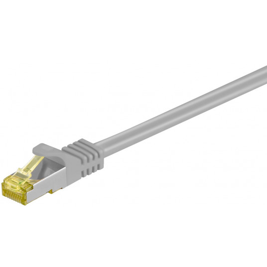 Goobay 1m RJ45 Patchkabel CAT 6A S/FTP (PiMF), 500 MHz, su CAT 7 Rohkabel, grau LSZH halogenfrei, Kupfer