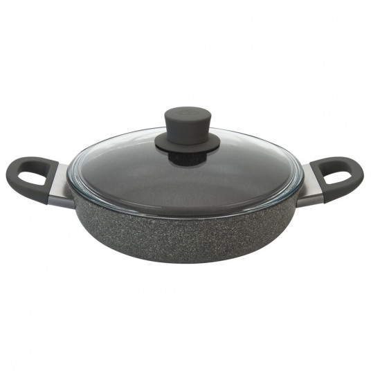 BALLARINI Murano gili keptuvė su 2 rankenomis ir granitiniu dangčiu 28 cm 75002-973-0