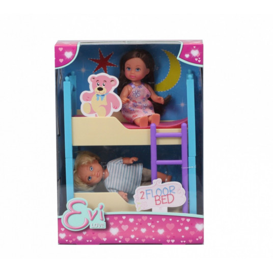 Doll Evi with a 2 floor bed