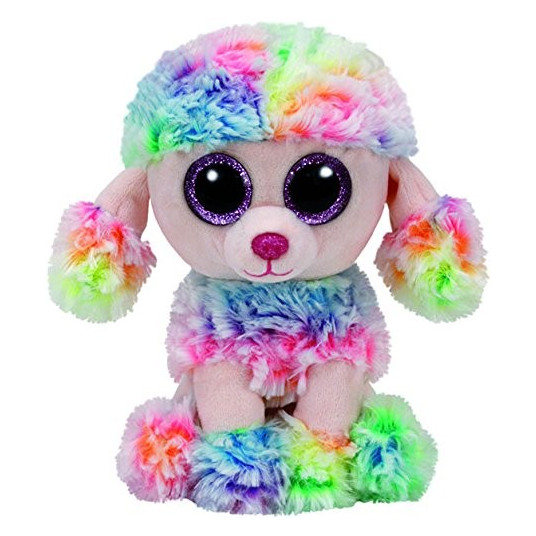 TY Beanie Boos Poofie - Rainbow Pudel, 15 cm