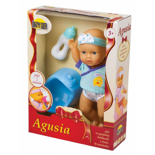 Doll Agusia drinks and pees