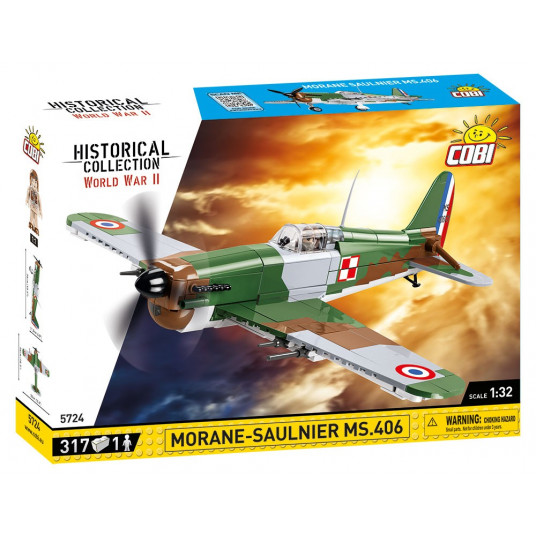 COBI 5724 istorinė kolekcija II pasaulinio karo Morane-Saulnier MS.406 naikintuvų 317 plytos