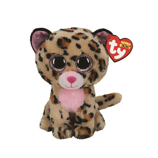 Maskotka Ty Leopard brązowo - różowy Livvie 24 cm