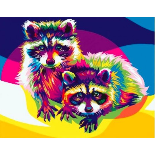 Picture Paint it! Paint by numbers - Rainbow sheds