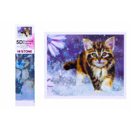 Diamond mosaic - Kitten in the snow