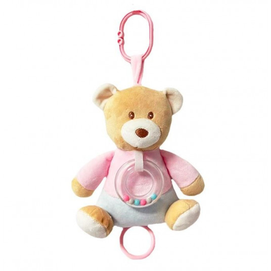 Music box Teddy bear 25 cm pink-blue