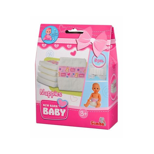 5 nappies for New Born Baby doll