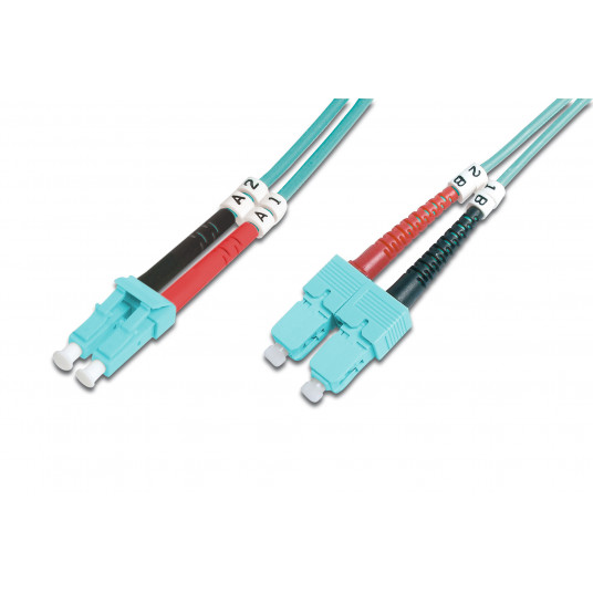 Digitus FO Patch Cord, Duplex, LC to SC MM OM3 50/125 µ, 1 m