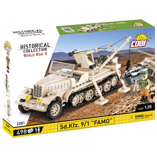 COBI 2281 istorinė kolekcija II pasaulinio karo SD. KFZ.9/1 "FAMO" 498 plytos