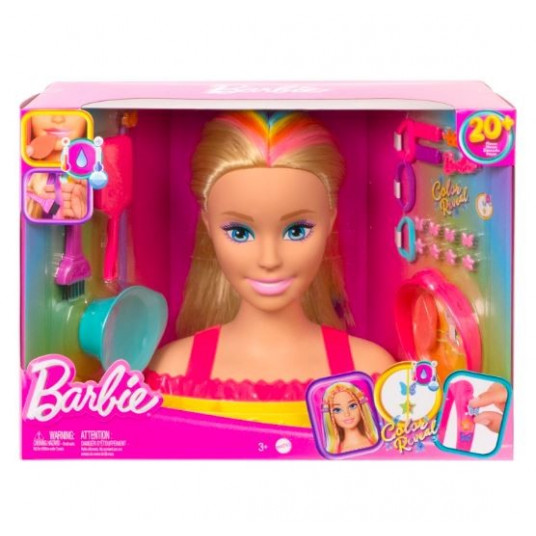 Barbie Deluxe Styling Head (Blonde Rainbow Hair)