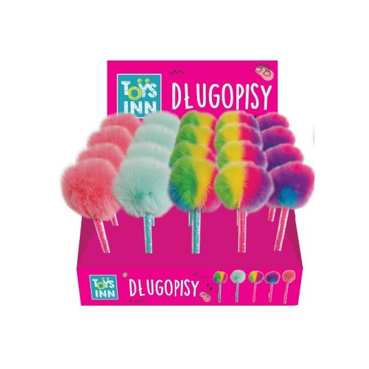 Pompom pen with a game 12pcs / display