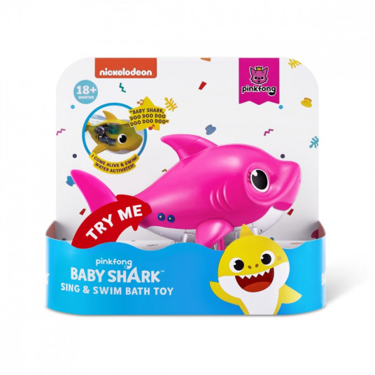 ROBO ALIVE JUNIOR BABY SHARK SING AND SWIM BATH TOY pink