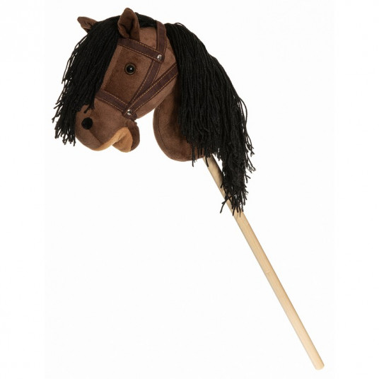 TED Horse Head Plush Horse on a Stick, Brown with Reins