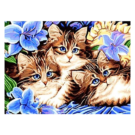 Diamond mosaic - Three cats