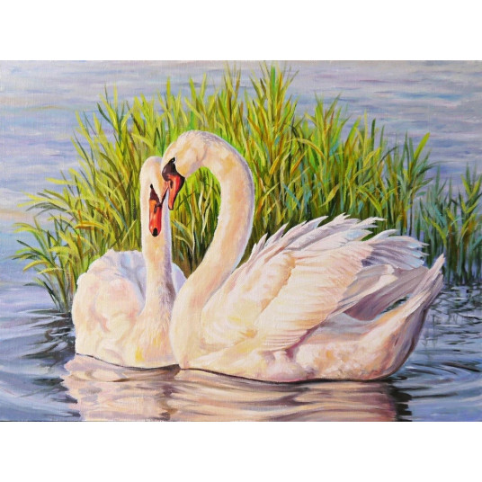 Diamond mosaic - Swans in the reed