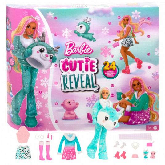 BARBIE Cutie Reveal Advent Calendar with Doll