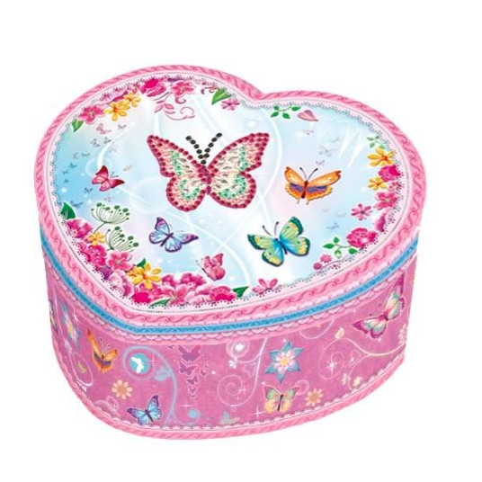 Pecoware Butterflies heaart-shaped music box 2