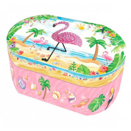 Pecoware Oval music box - Flamingo
