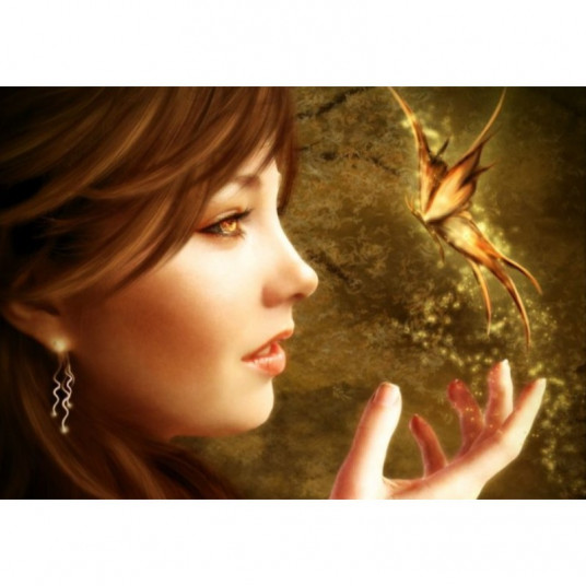 Diamond mosaic - Girl with a butterfly