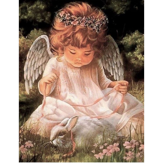 Diamond mosaic - Angel and bunny