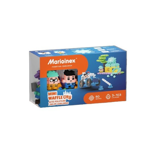 Construction blocks Mini Waffle - Police car and jewelry shop