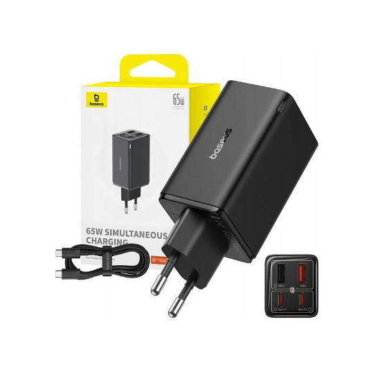 Baseus GaN6 Pro greitas įkroviklis 2x USB-C / 2x USB / 65W