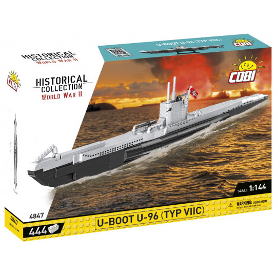 COBI 4847 istorinė kolekcija Antrojo pasaulinio karo vokiečių povandeninio laivo U-96 tipo VIIC 444 trinkelės