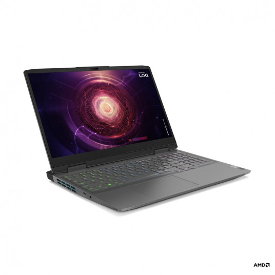 Lenovo LOQ Knyginis Kompiuteris 39,6 cm (15,6") „Full HD“ AMD RyzenTM 7 7840HS 16 GB DDR5-SDRAM 512 GB SSD NVIDIA GeForce RTX 4060 Wi-Fi 6 (802.11ax) Windows 11 Home Pilka