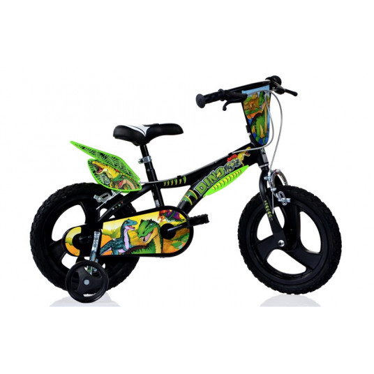 Vaikiškas dviratis Dino Bikes 616L-DS, juodas/žalias, 16"