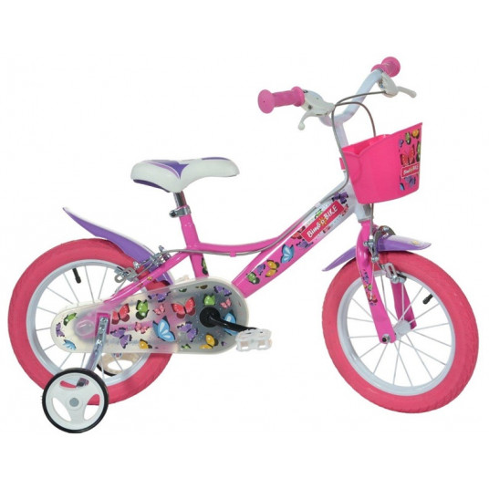 Vaikiškas dviratis Bimbo Bike Butterfly, rožinis, 14"