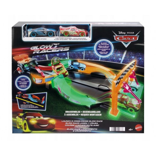 CARS set Night race track glowing in the dark