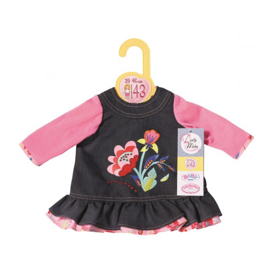 Jeans dress Dolly Moda for doll Baby Born 43 cm