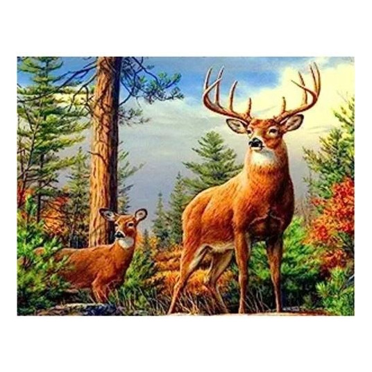 Diamond mosaic - Deer in the mountains