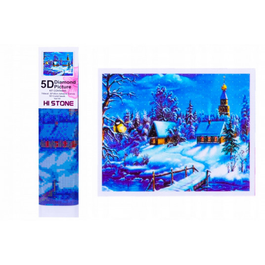 Diamond mosaic - Village in winter