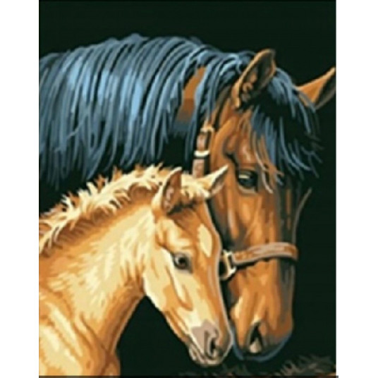Diamond mosaic - Horse with foal