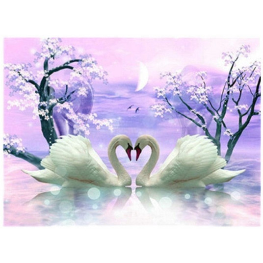 Diamond mosaic - Swan love