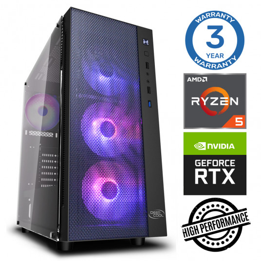INTOP Ryzen 5 5600X 32GB 480SSD M.2 NVME+1TB RTX4060Ti 8GB no-OS