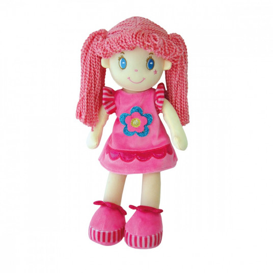 Rag Doll in a pink dress with a flower