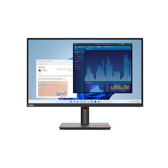  Lenovo ThinkVision T27p-30 27 ", IPS, 4K, 3840 x 2160, 16:9, 4 ms, 350 cd/m², Black, 60 Hz, HDMI ports quantity 1 