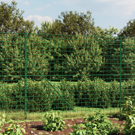 Vielinė tinklinė tvora su flanšais, žalios spalvos, 2x10m