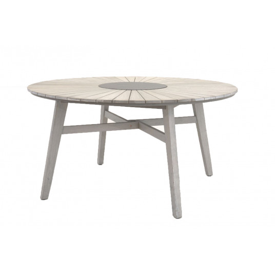 Lauko stalas Rives, ø 150cm, Balta Akacija/Pilkas akmuo
