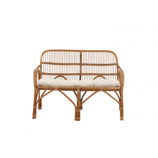 Lauko sofa Nella, Ratanas/Balta pagalvė