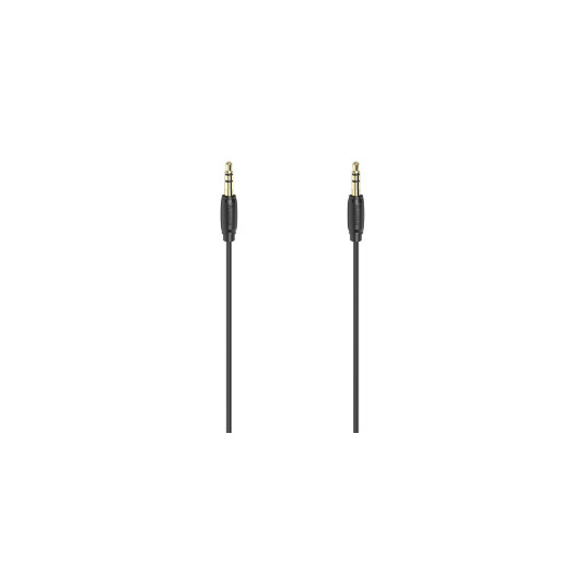 Kabelis HAMA Jack 3.5mm-Jack 3.5mm Ultra Slim 1.5m Juodas