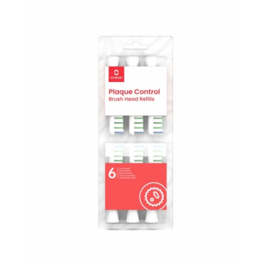 Oclean Plague Control W06 dantų šepetėlio antgaliai (6 vnt., balti)