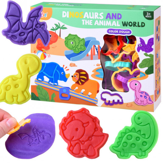 Plastikinių dinozaurų masės formelių rinkinys ZA4293