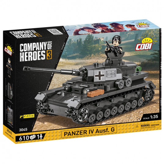 COBI 3045 Didvyrių kompanija 3. Vokiečių Panzer IV Ausf. G 610 trinkelės